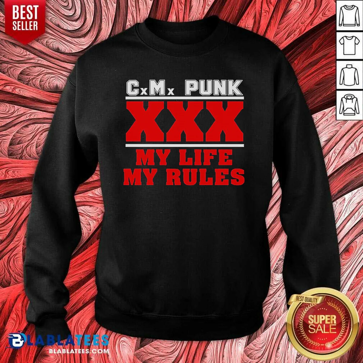 Premium Hot Straight Edge Hardcore CM Punk XXX My Life My Rules Shirt - Image 4