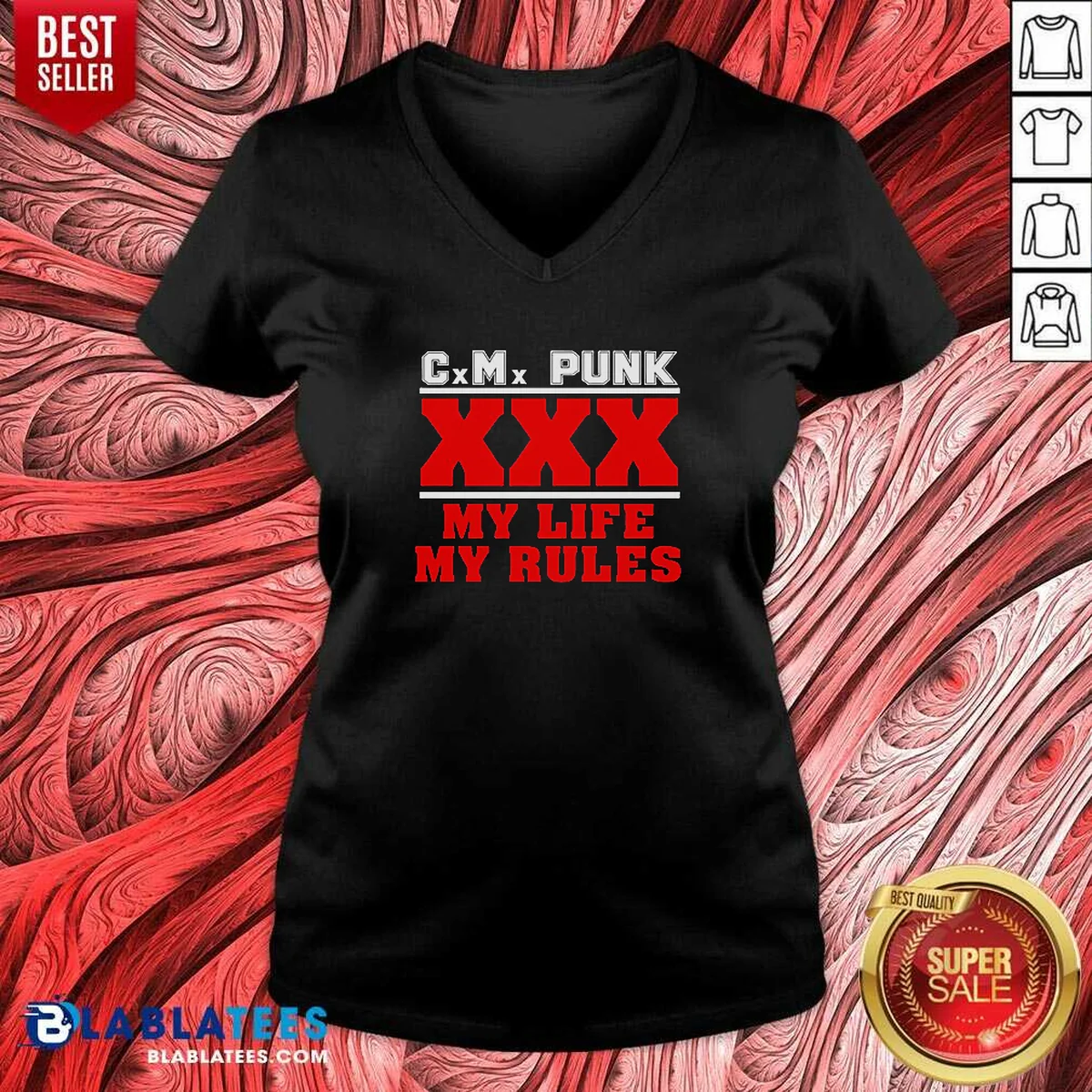 Premium Hot Straight Edge Hardcore CM Punk XXX My Life My Rules Shirt - Image 2