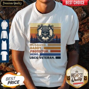 Premium Husband Daddy Protector Hero Army Uscg Veteran Vintage Shirt
