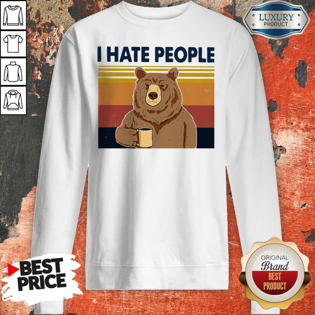 Premium I Hate People Bear Vintage Shirt - Image 2