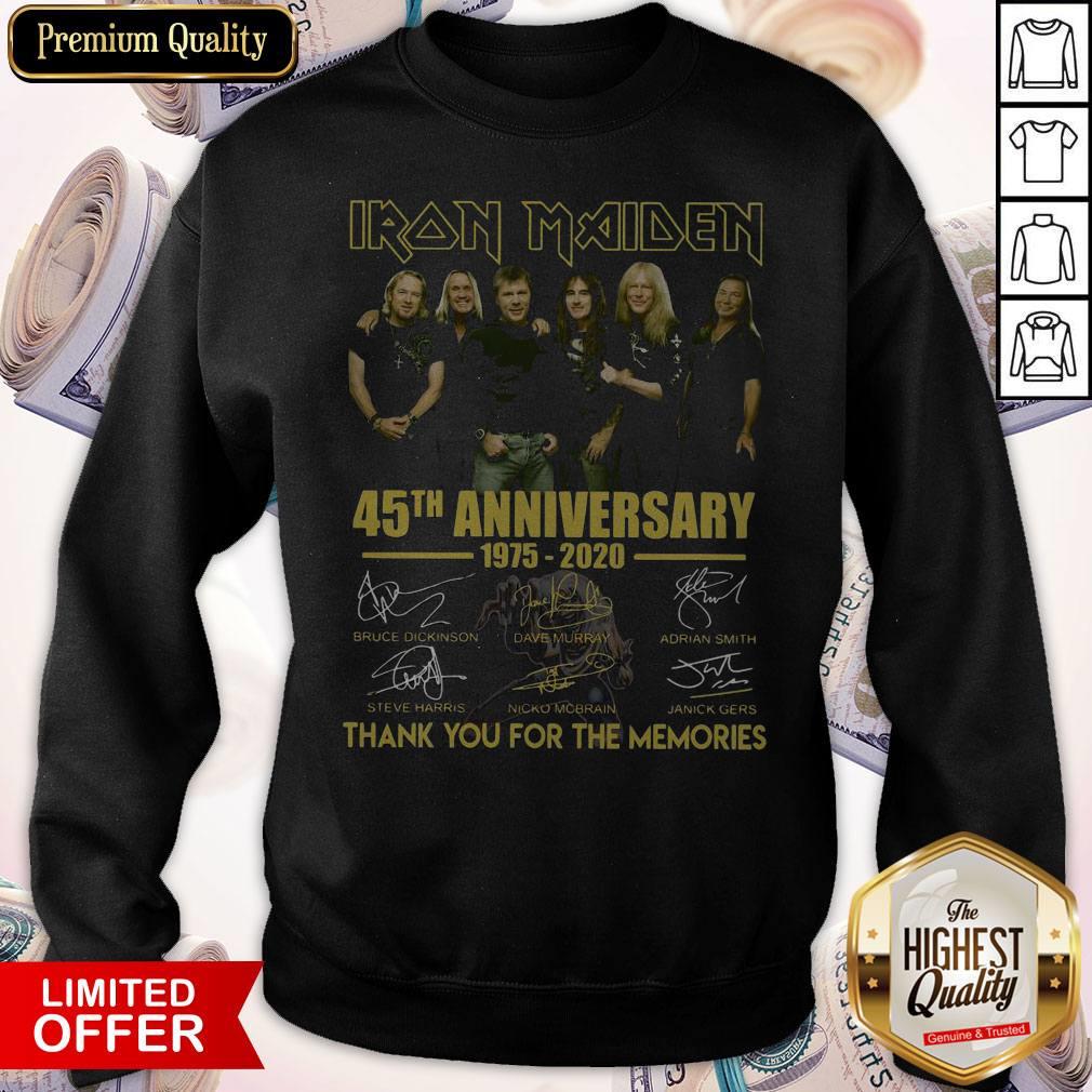 Premium Iran Maiden 45th Anniversary 1975 2020 Thank You For The Memories Signatures Shirt - Image 4