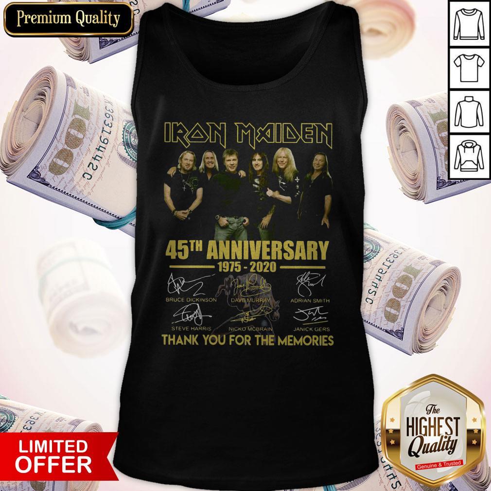 Premium Iran Maiden 45th Anniversary 1975 2020 Thank You For The Memories Signatures Shirt - Image 3