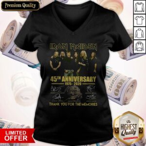 Alternative view of Premium Iran Maiden 45th Anniversary 1975 2020 Thank You For The Memories Signatures Shirt