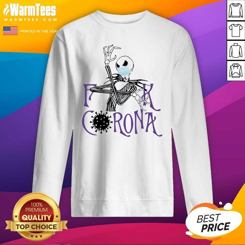 Premium Jack Skellington Fuck Corona Shirt - Image 3