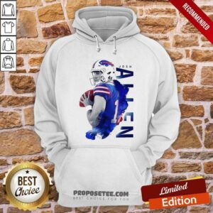 Alternative view of Premium Josh Allen 17 Buffalo Bills Football Shirt