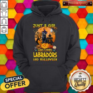 Alternative view of Premium Just A Girl Who Loves Labrador And Halloween Pumpkin Shirt