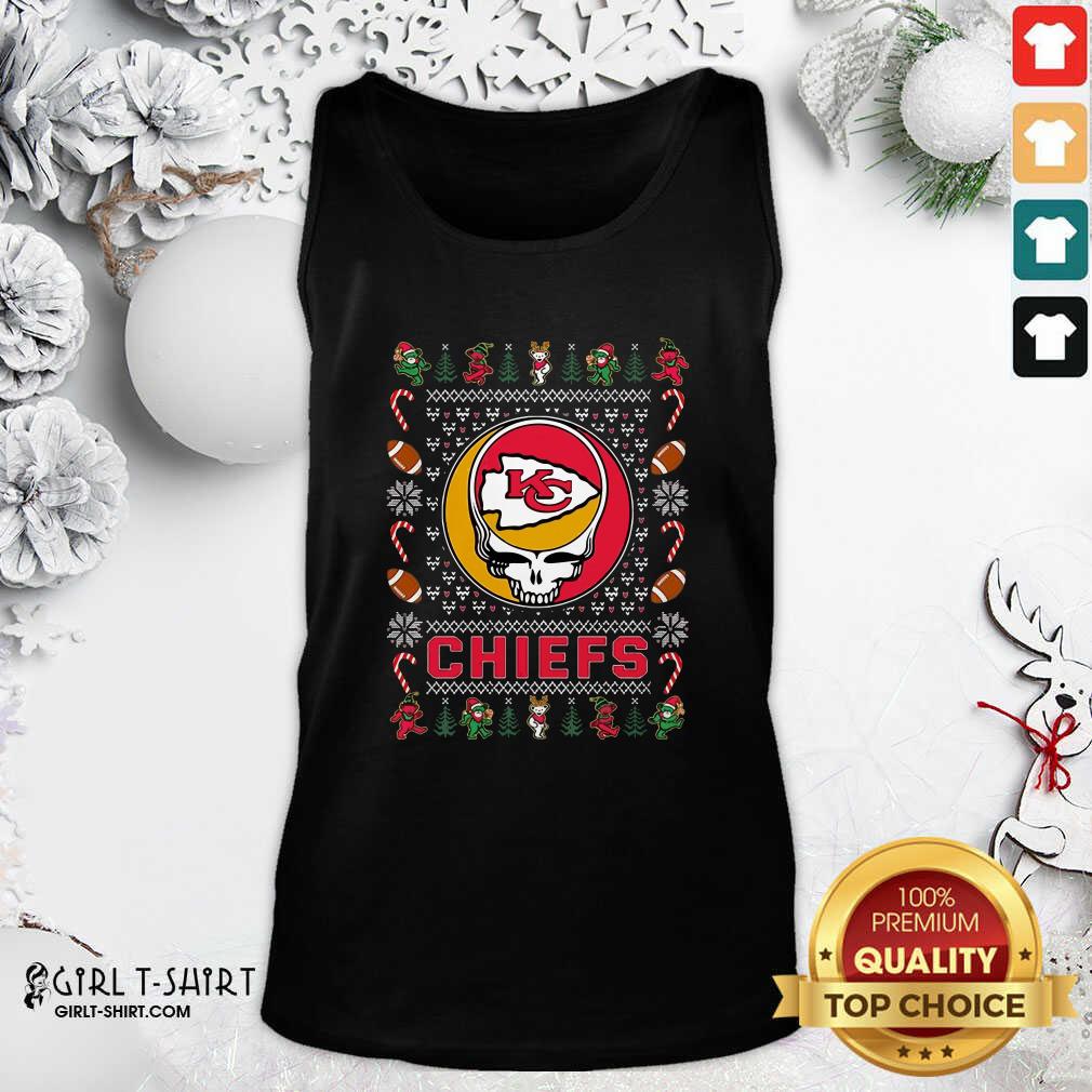 Premium Kansas City Chiefs Grateful Dead Christmas Ugly Shirt - Image 3