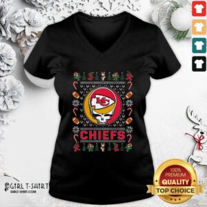 Alternative view of Premium Kansas City Chiefs Grateful Dead Christmas Ugly Shirt
