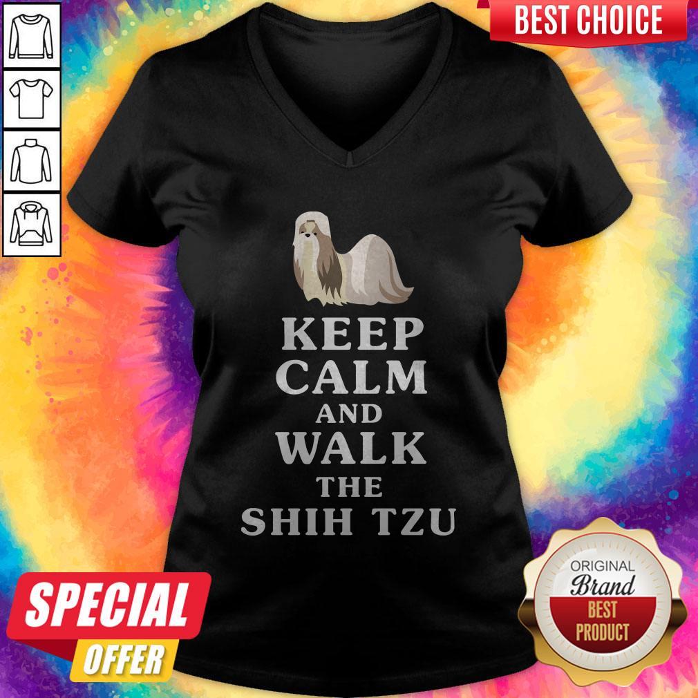 Premium Keep Calm And Walk The Shih Tzu Shirt - Image 2