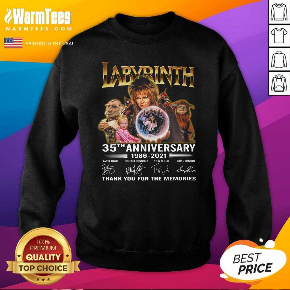 Premium Labyrinth 35th Anniversary Thank You For The Memories Signatures Shirt - Image 3
