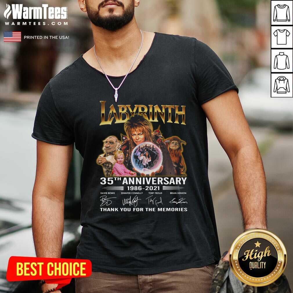 Premium Labyrinth 35th Anniversary Thank You For The Memories Signatures Shirt - Image 5