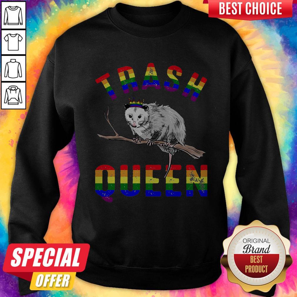 Premium LGBT Opossum Trash Queen Shirt - Image 4