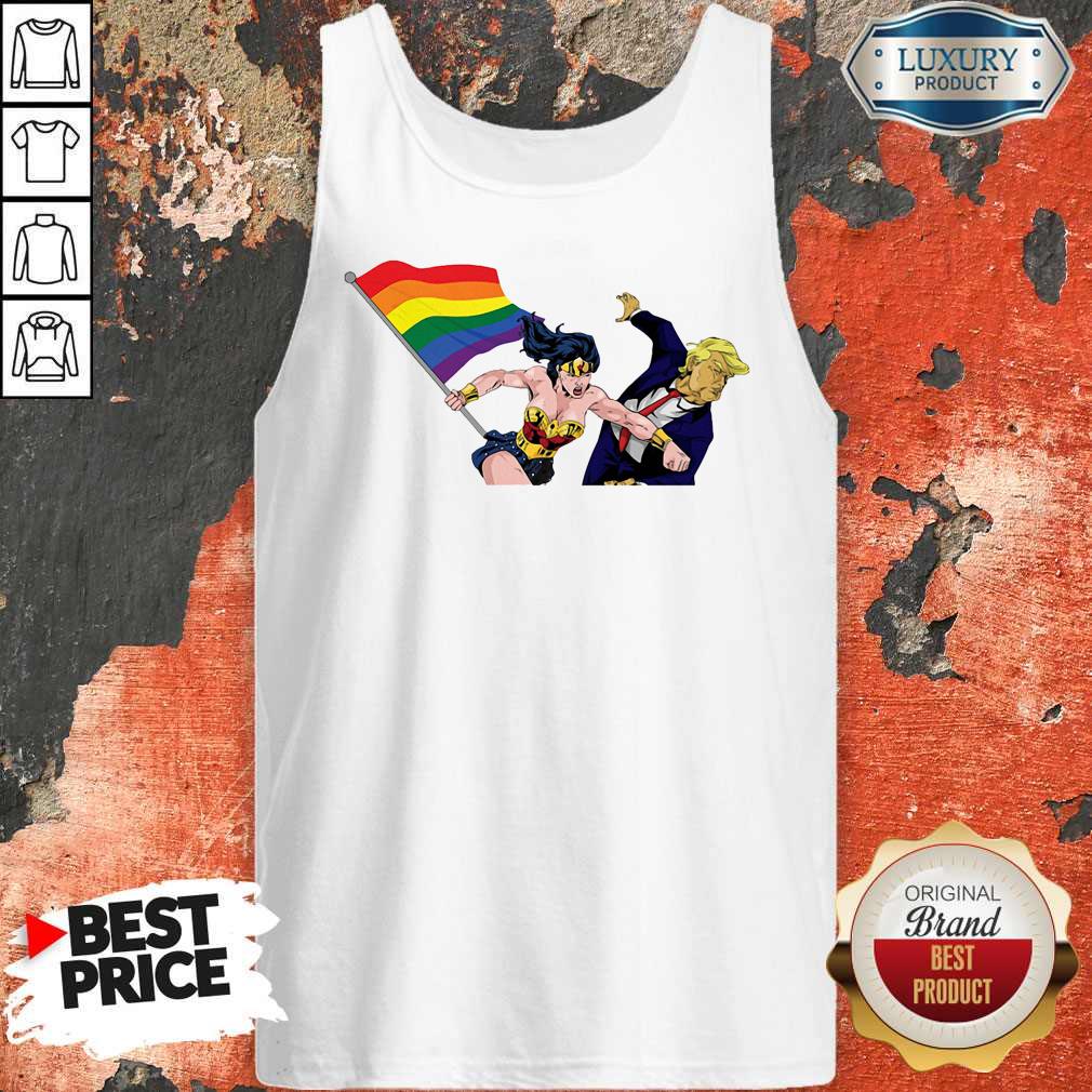 Premium LGBT Wonder Woman Punch Trump Shirt - Image 3