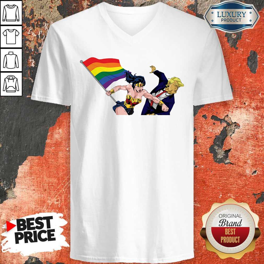 Premium LGBT Wonder Woman Punch Trump Shirt - Image 2