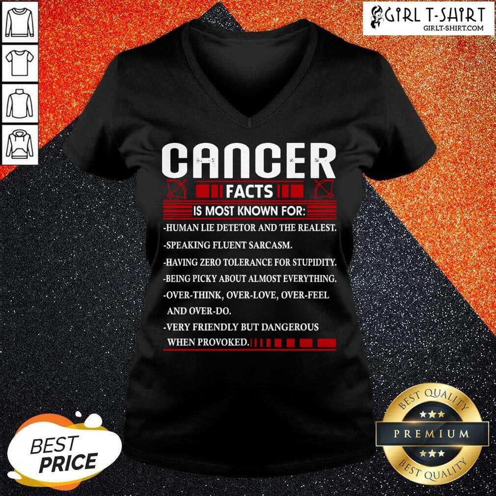 Premium List Cancer Facts Is Most Know For Zodiac Birthday Cancer Shirt - Image 2