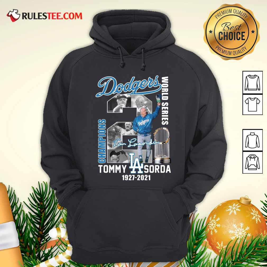 Premium Los Angeles Dodgers Tommy Lasorda World Series 1927 2021 Signature Shirt - Image 2
