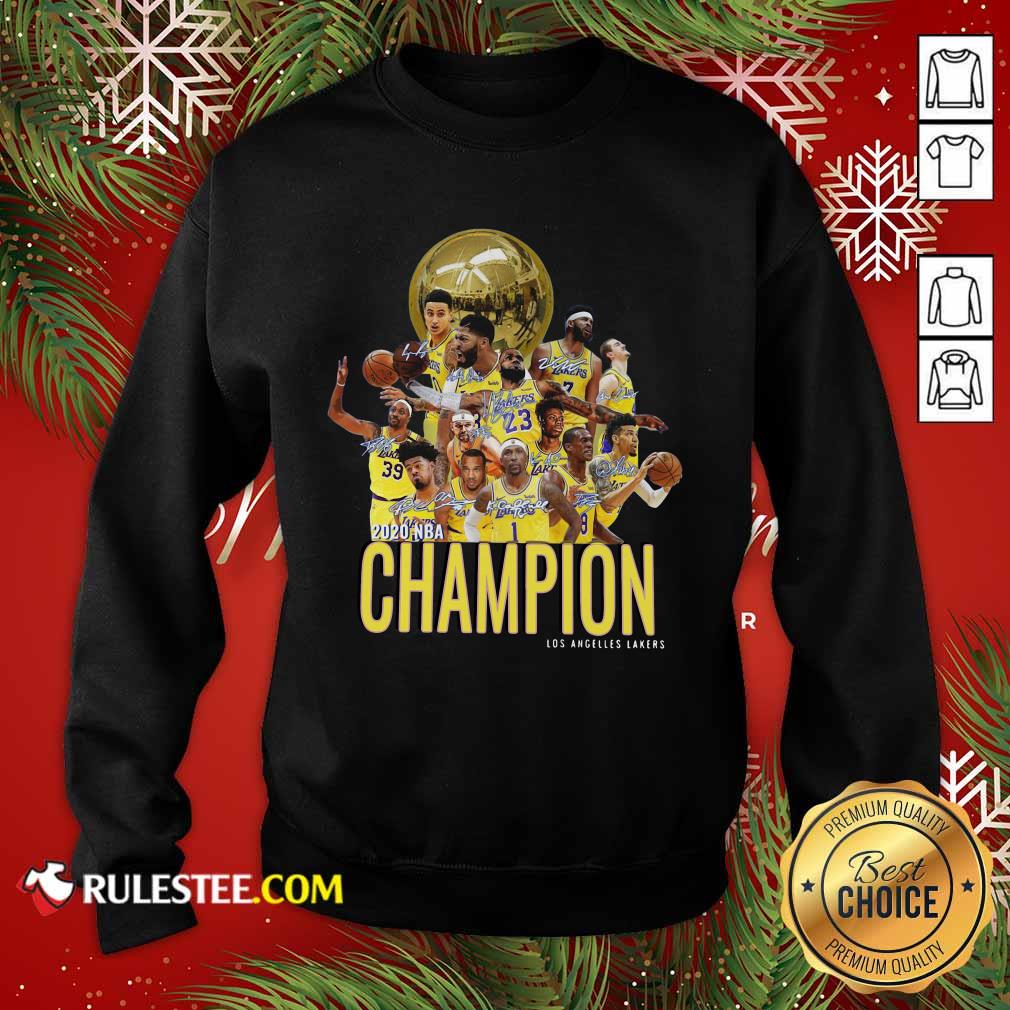 Premium Los Angeles Lakers Champion 2020 NBA Signatures Shirt - Image 4