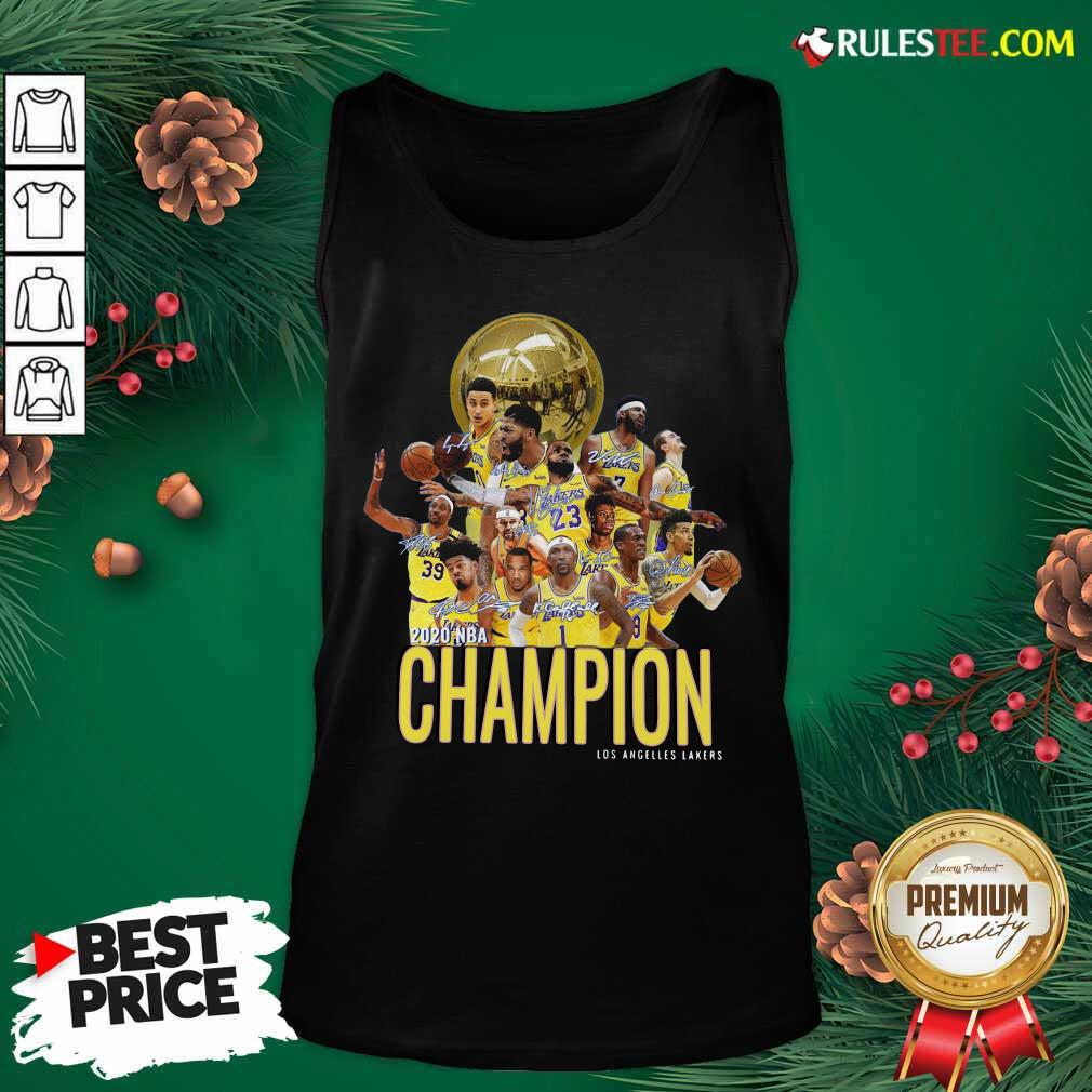 Premium Los Angeles Lakers Champion 2020 NBA Signatures Shirt - Image 5