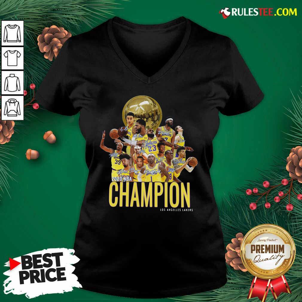 Premium Los Angeles Lakers Champion 2020 NBA Signatures Shirt - Image 3