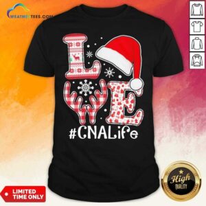 Premium Love Hat Santa And Reindeer #CNA Life Worker Ugly Christmas Shirt