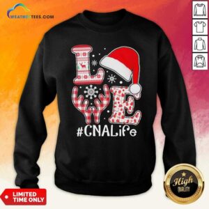 Alternative view of Premium Love Hat Santa And Reindeer #CNA Life Worker Ugly Christmas Shirt