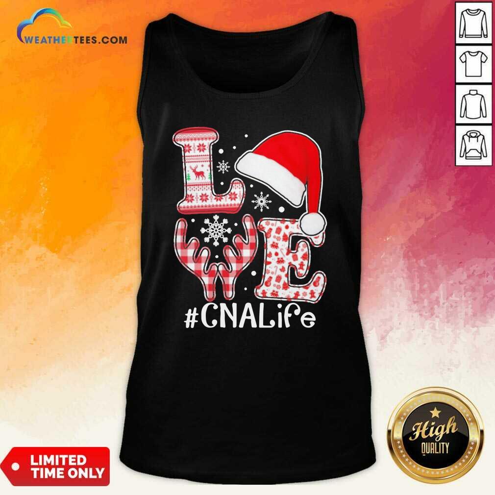Premium Love Hat Santa And Reindeer #CNA Life Worker Ugly Christmas Shirt - Image 4