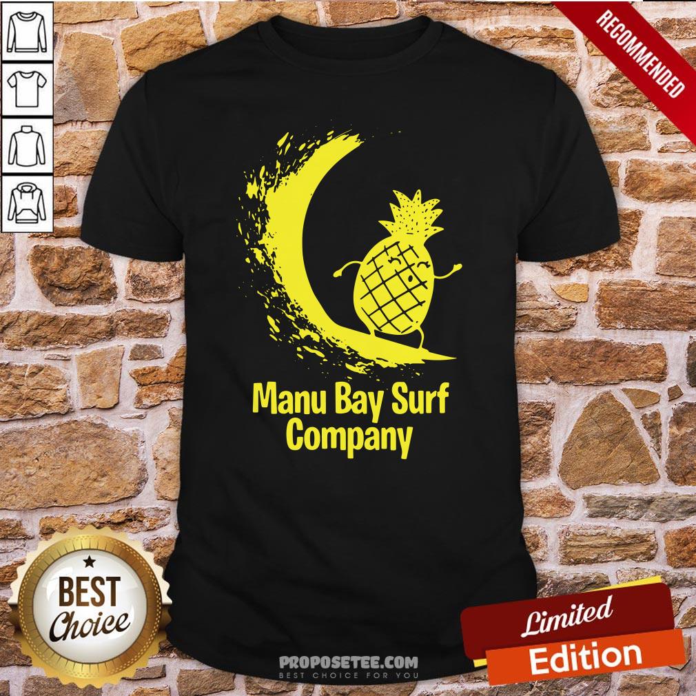 Premium Manu Bay Surf Company New Zealand Gold Surfing Pineapple Shirt
