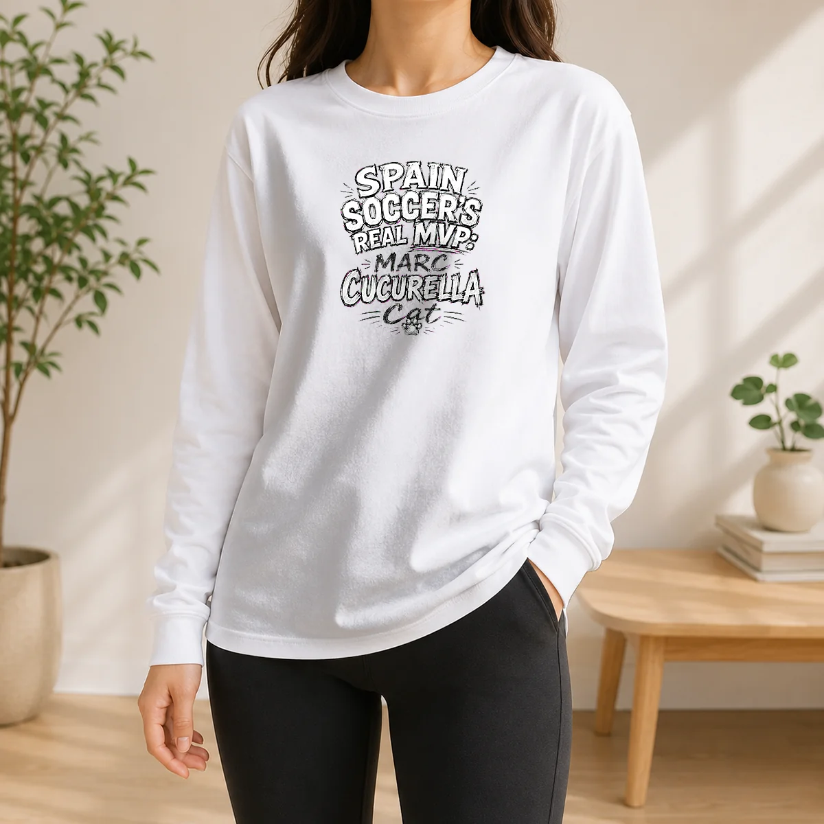 Premium Marc Cucurella Cat Meme Spain Soccer Sketch Shirt - Image 3