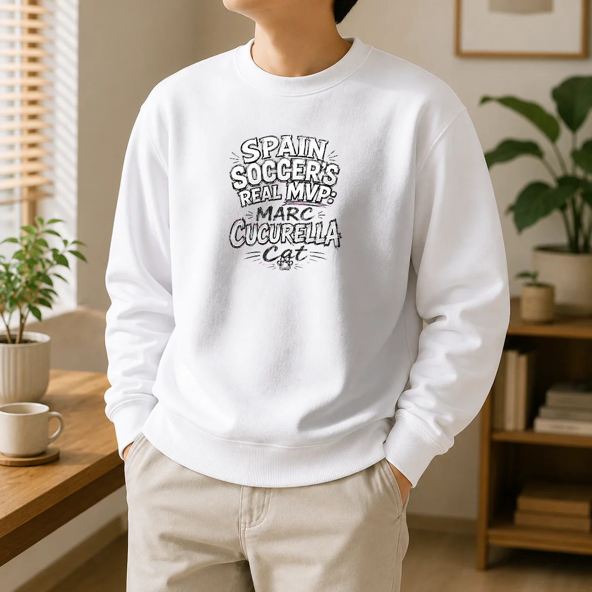 Premium Marc Cucurella Cat Meme Spain Soccer Sketch Shirt - Image 5