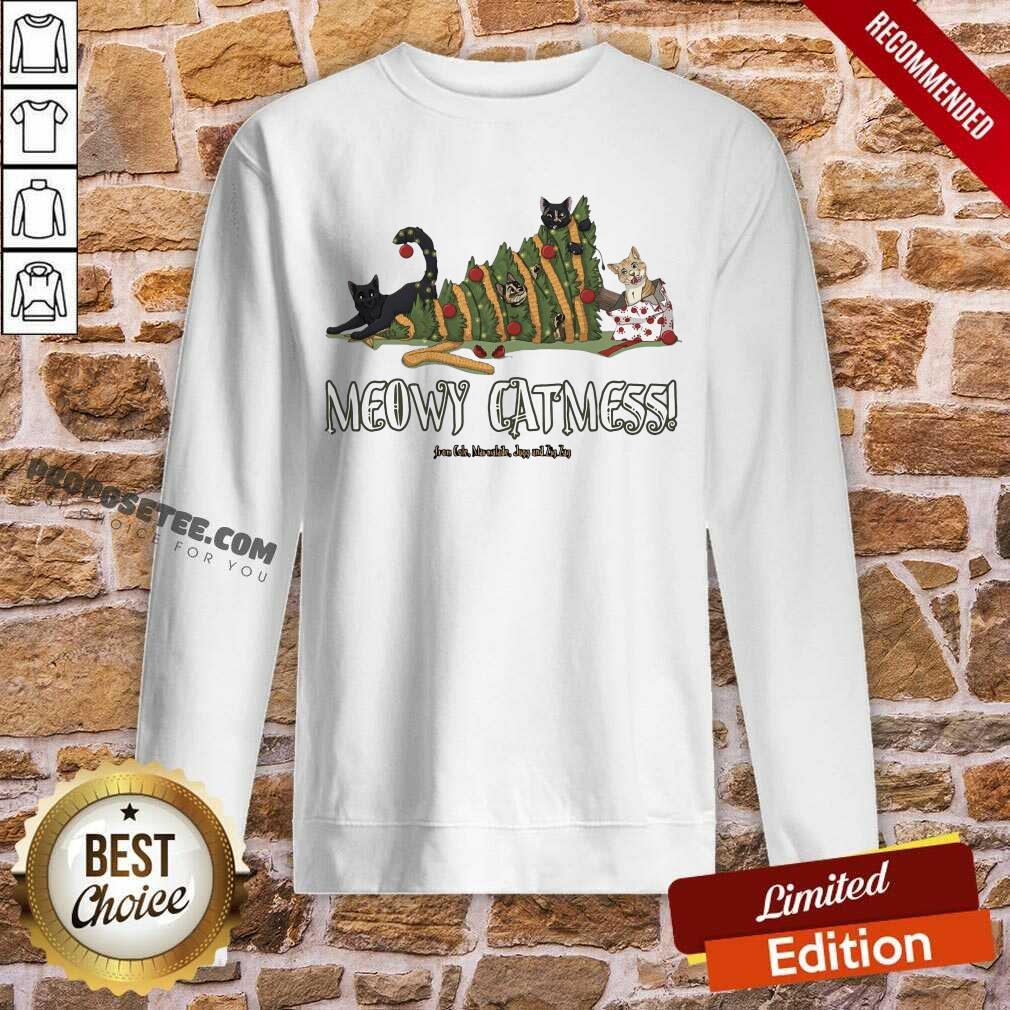 Premium Meowy Catmas Cole And Marmalade Ugly Christmas Shirt - Image 2