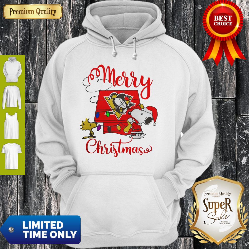 Premium Merry Christmas Snoopy Pittsburgh Penguins Shirt - Image 2