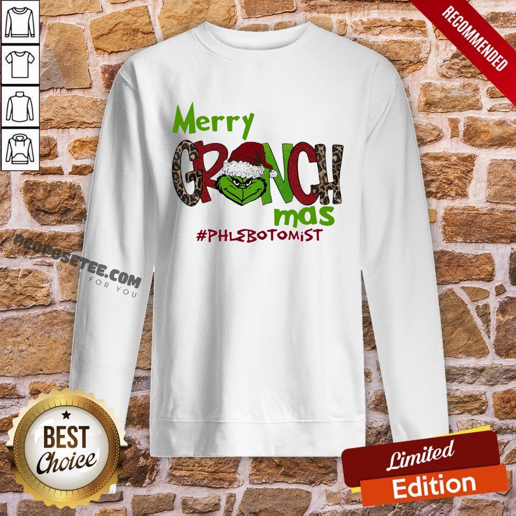 Premium Merry Grinchmas #Phlebotomist Christmas Shirt - Image 4