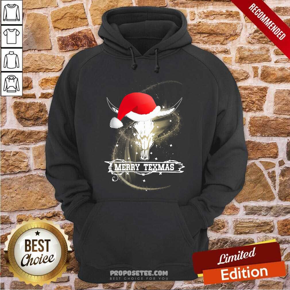 Premium Merry Texmas Skull Cow Christmas Shirt - Image 2