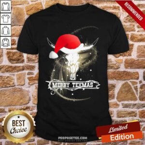 Premium Merry Texmas Skull Cow Christmas Shirt