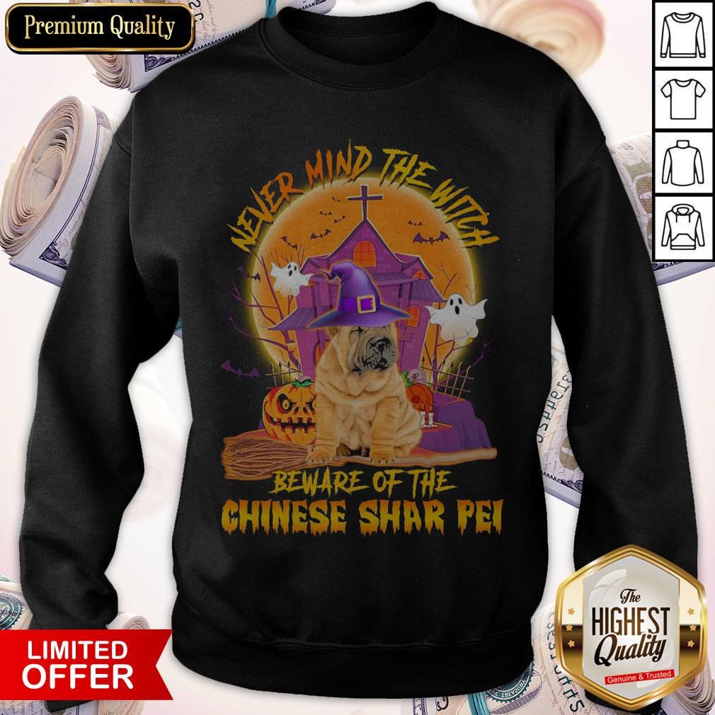 Premium Never Mind The Witch Beware Of The Chinese Shar Pei Halloween Shirt - Image 4