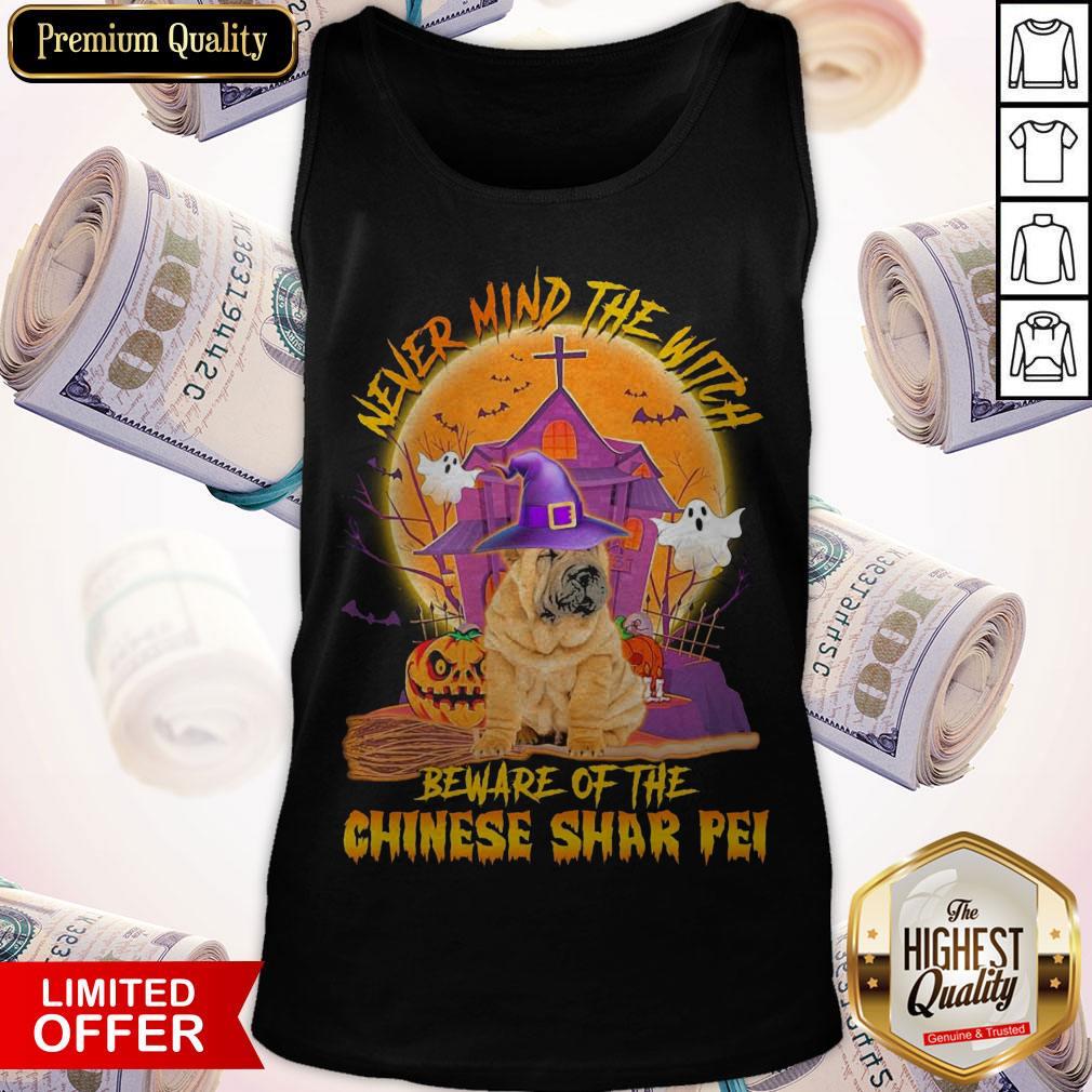 Premium Never Mind The Witch Beware Of The Chinese Shar Pei Halloween Shirt - Image 3