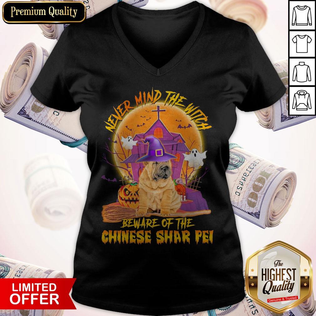 Premium Never Mind The Witch Beware Of The Chinese Shar Pei Halloween Shirt - Image 2