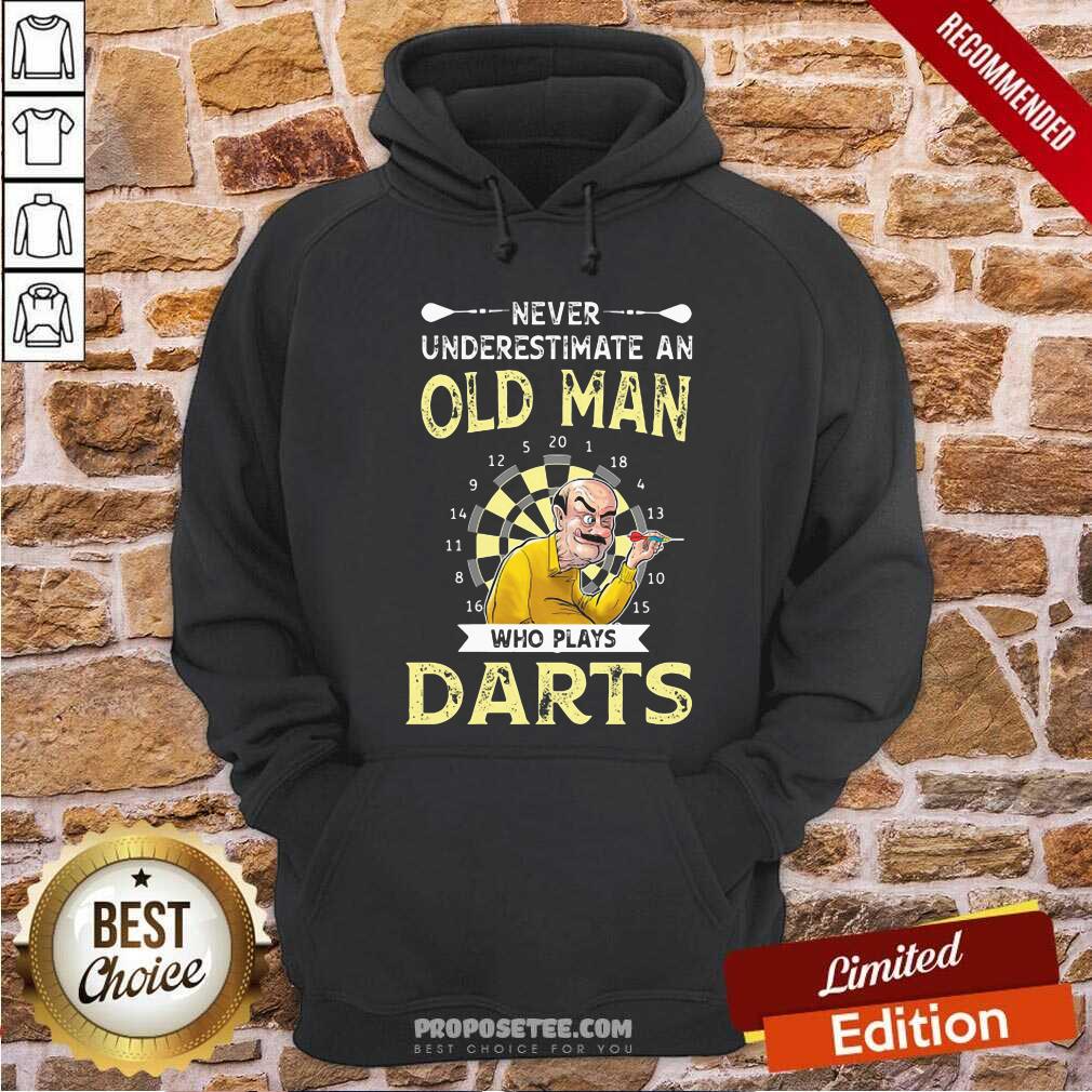 Premium Never Underestimate An Old Man Who Plays Darts Shirt - Image 2