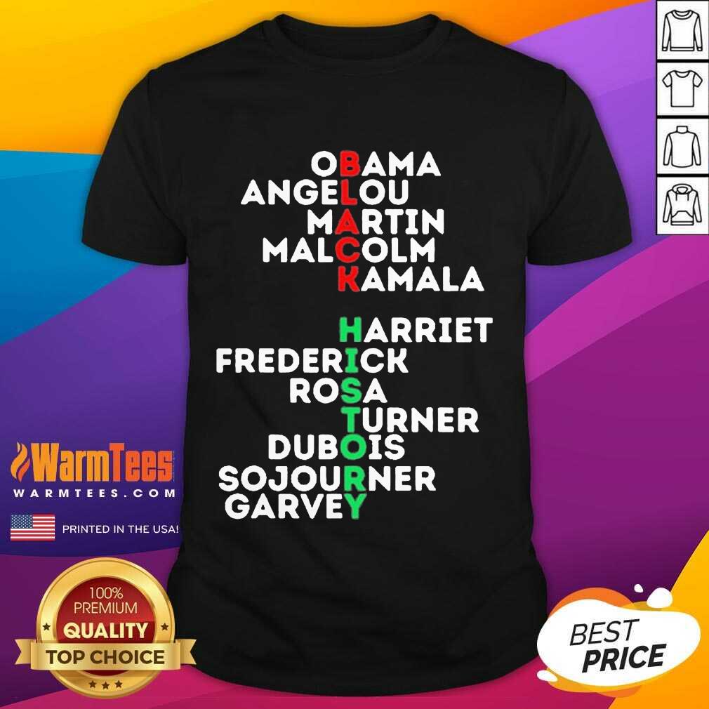 Premium Obama Angelou Martin Malcolm Kamala Harriet Frederick Rosa Turner Dubois Sojourner Garvey Shirt