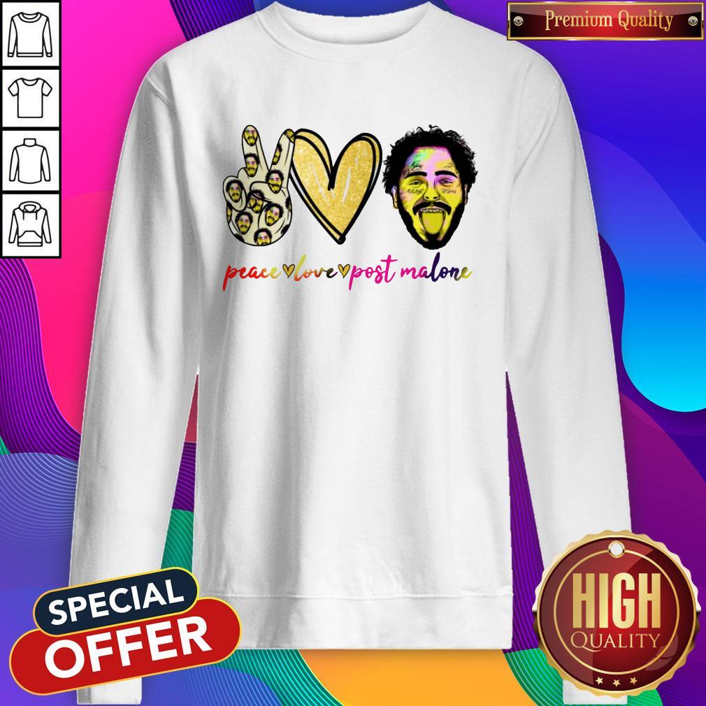 Premium Peace Love Post Malone Shirt - Image 4