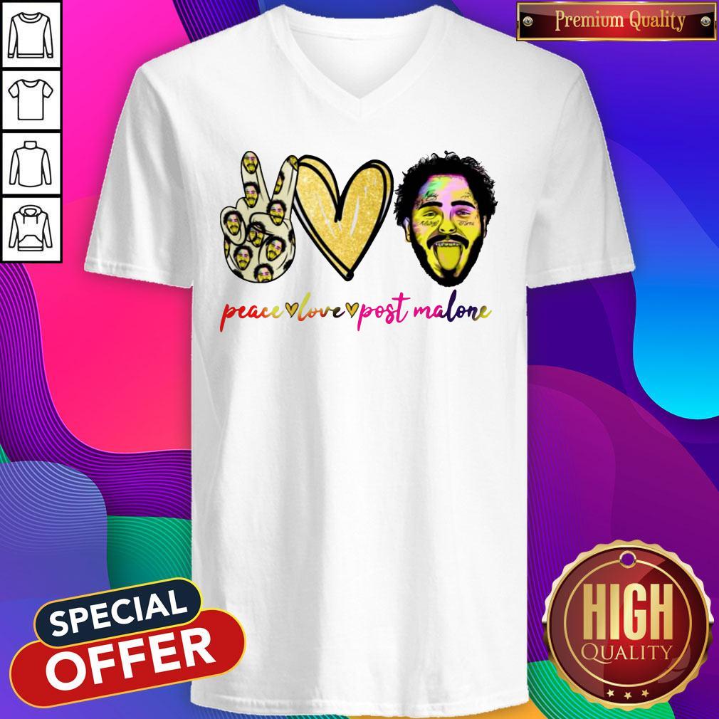Premium Peace Love Post Malone Shirt - Image 2