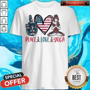 Premium Peace Love Yoga America Flag Shirt
