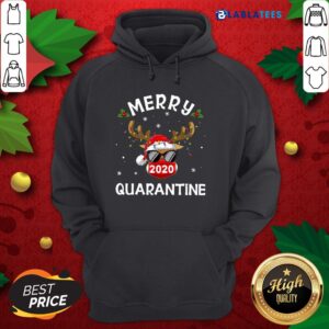 Alternative view of Premium Reindeer Face Mask 2020 Merry Quarantine Christmas Shirt
