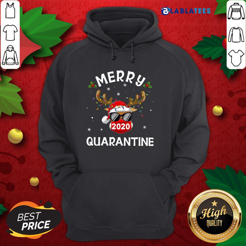 Premium Reindeer Face Mask 2020 Merry Quarantine Christmas Shirt - Image 2