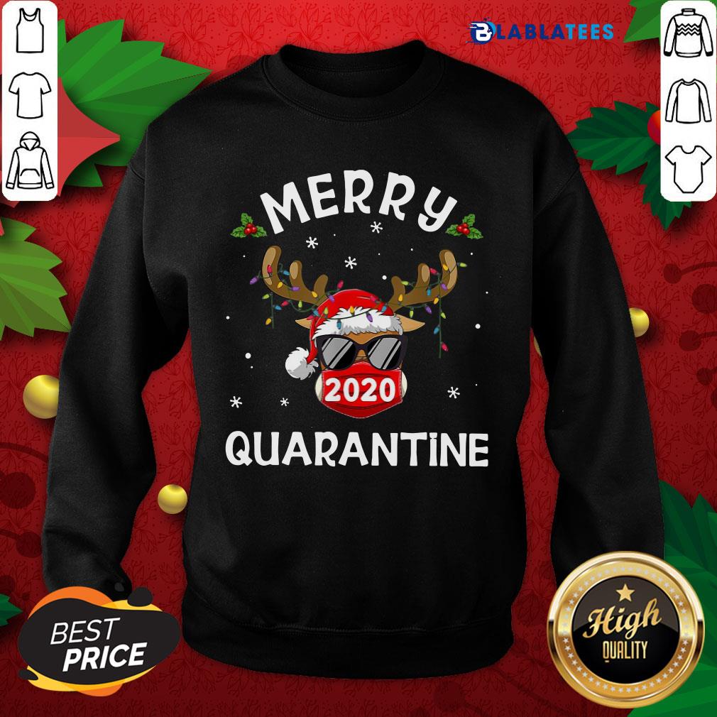 Premium Reindeer Face Mask 2020 Merry Quarantine Christmas Shirt - Image 5