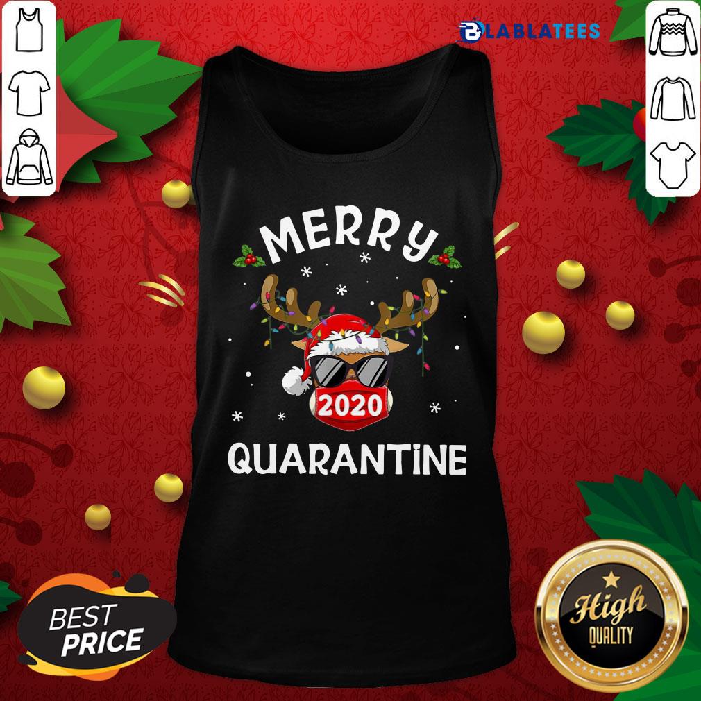 Premium Reindeer Face Mask 2020 Merry Quarantine Christmas Shirt - Image 4