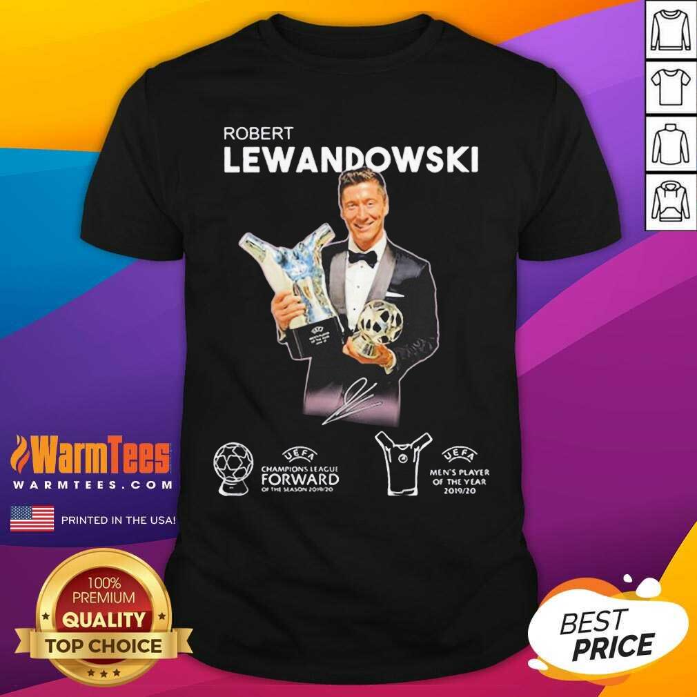 Premium Robert Lewandowski Golden Ball UEFA Champions 2019 2020 Signature Shirt