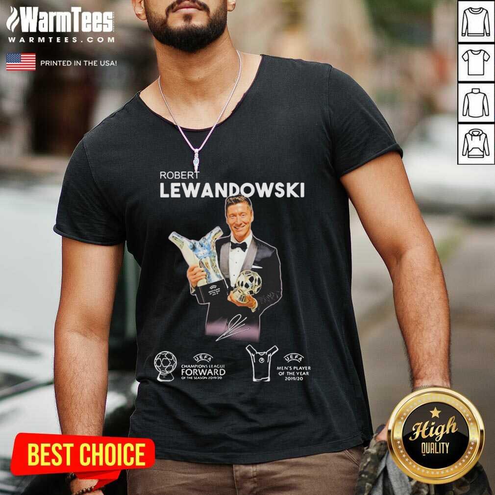 Premium Robert Lewandowski Golden Ball UEFA Champions 2019 2020 Signature Shirt - Image 5