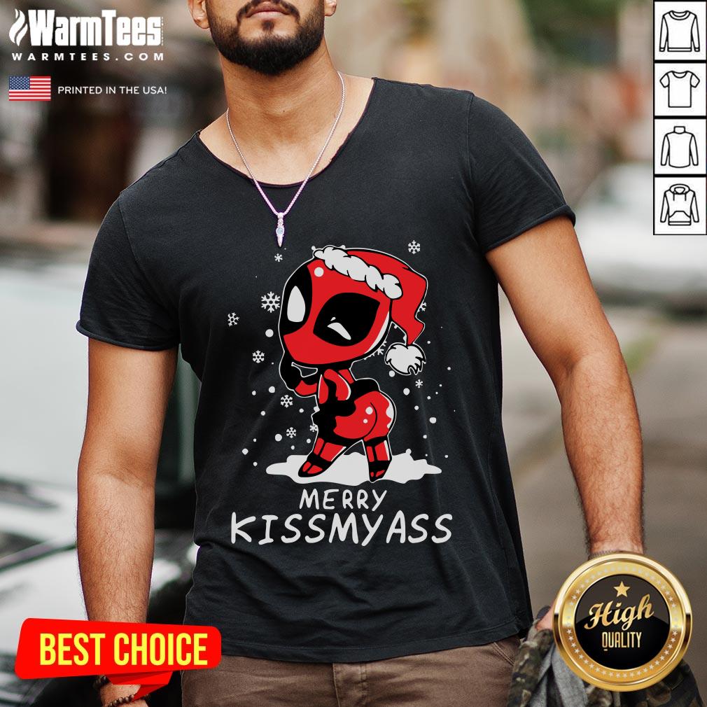 Premium Santa Deadpool Merry Kiss My Ass Christmas Shirt - Image 2