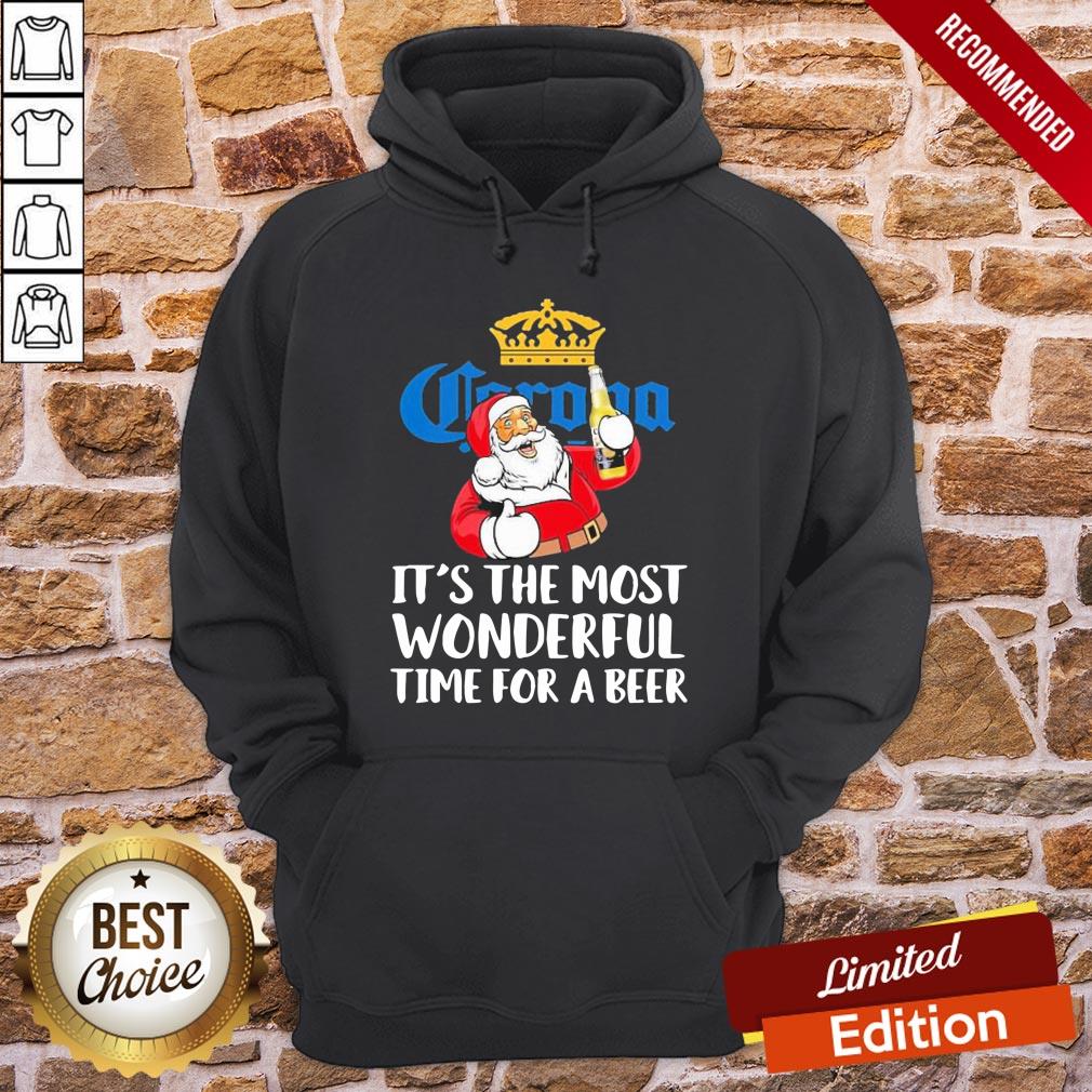 Premium Santa Drink Corona Beer It’s The Most Wonderful Time For A Beer Shirt - Image 5